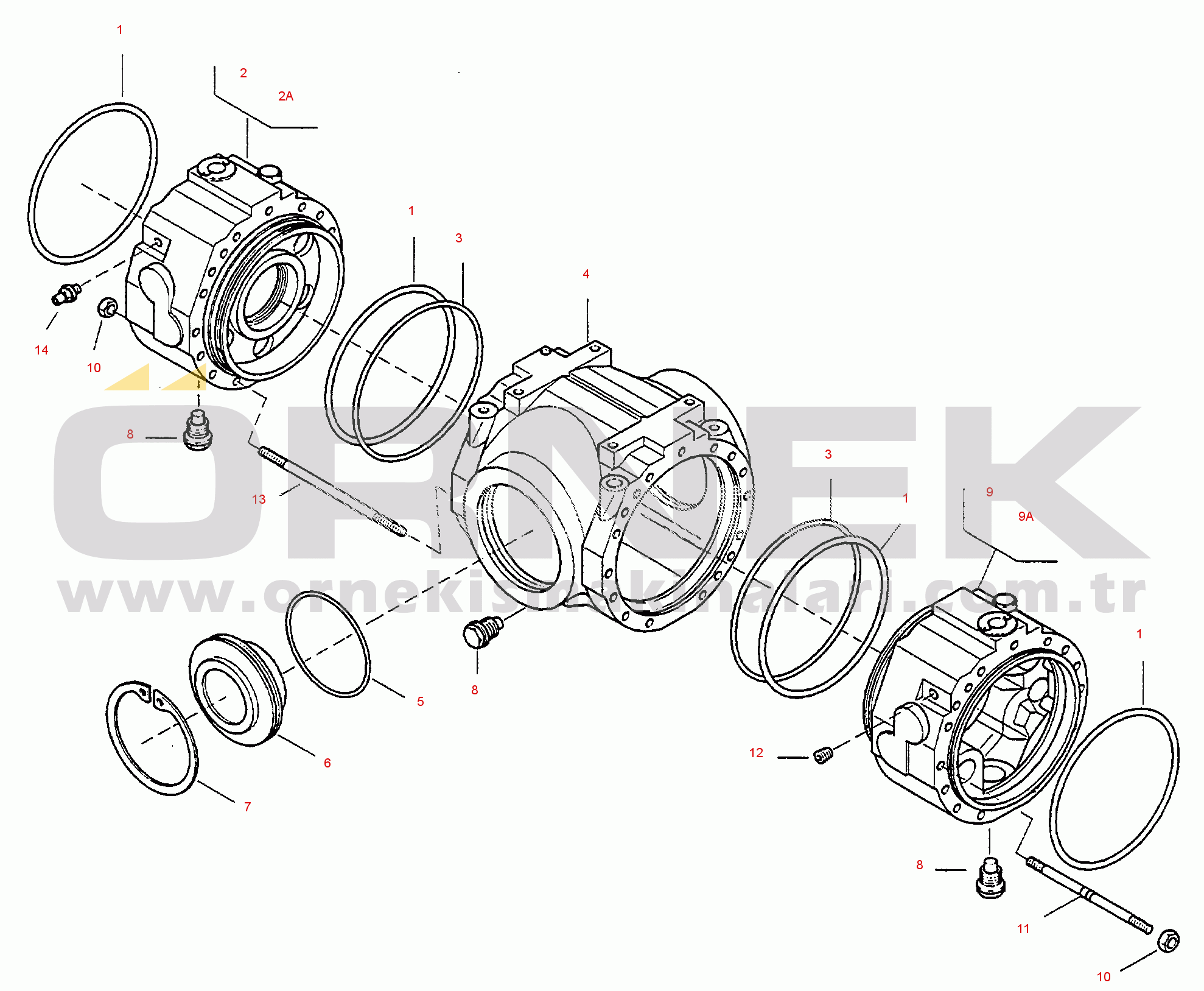 Komatsu WA75-1 (15F) S/N 371320051 and UP REAR AXLE, HOUSING AND RELATED PARTS