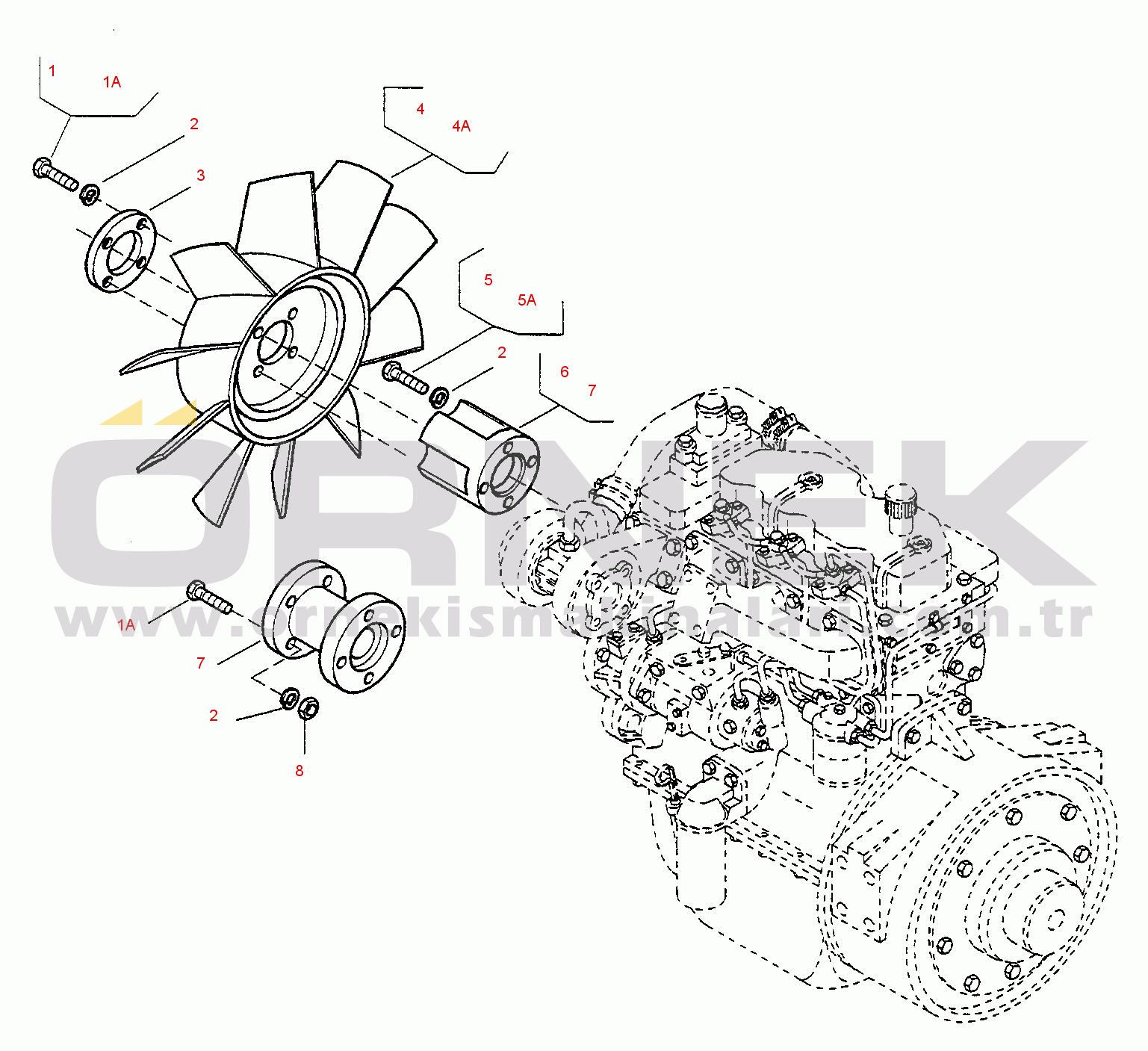 Komatsu WA75-1 (15F) S/N 371320051 and UP FAN, BELT TENSIONER