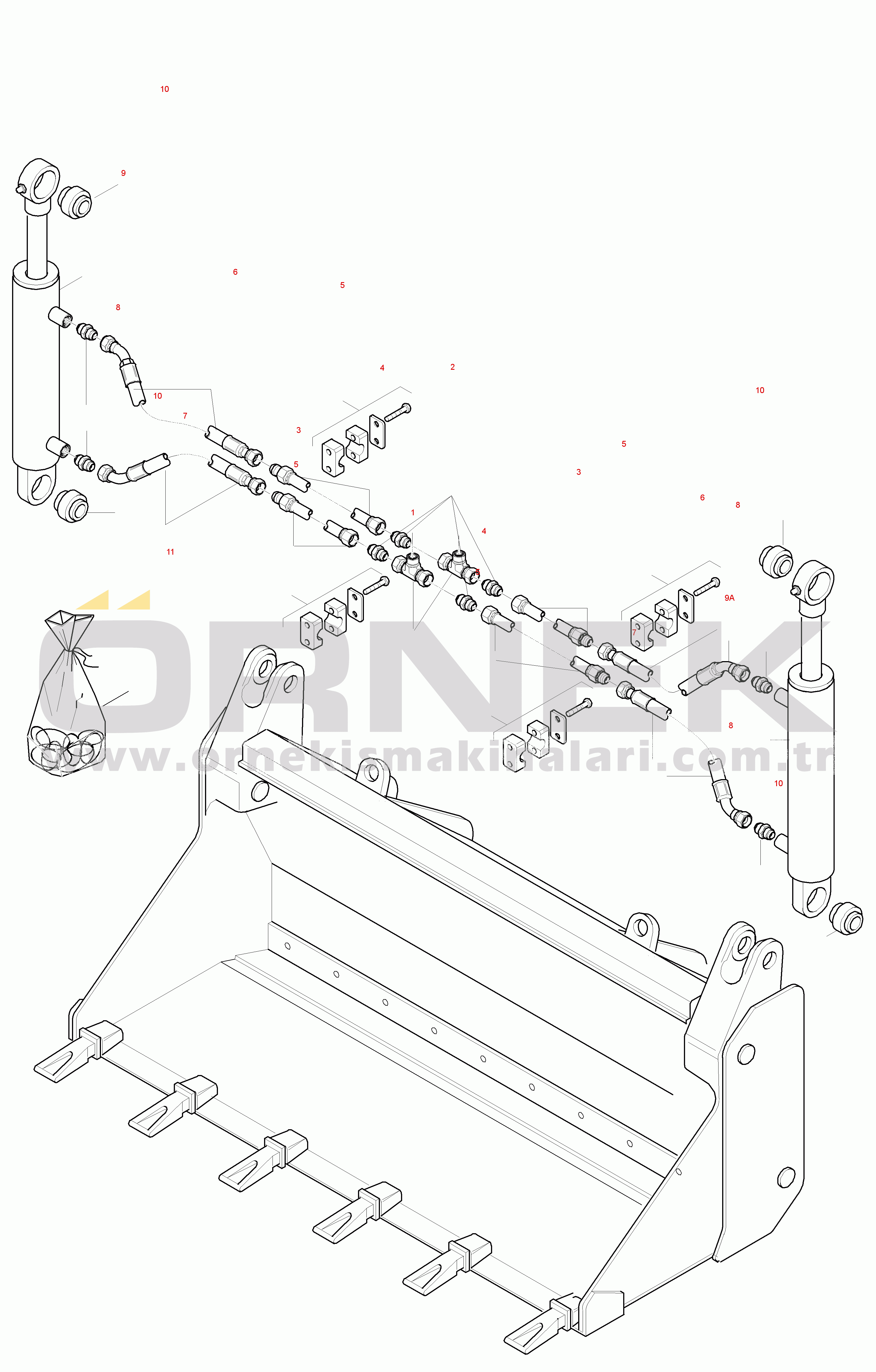 Komatsu WA75-3 FLEET S/N HA300051 and UP GRAB BUCKET, PIPINGS