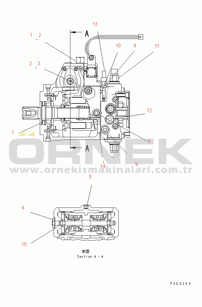 Komatsu WA80-3 S/N 10001-UP (Cab Spec.) HST PUMP (INNER PARTS¤ 2/7)(#10001-12019)