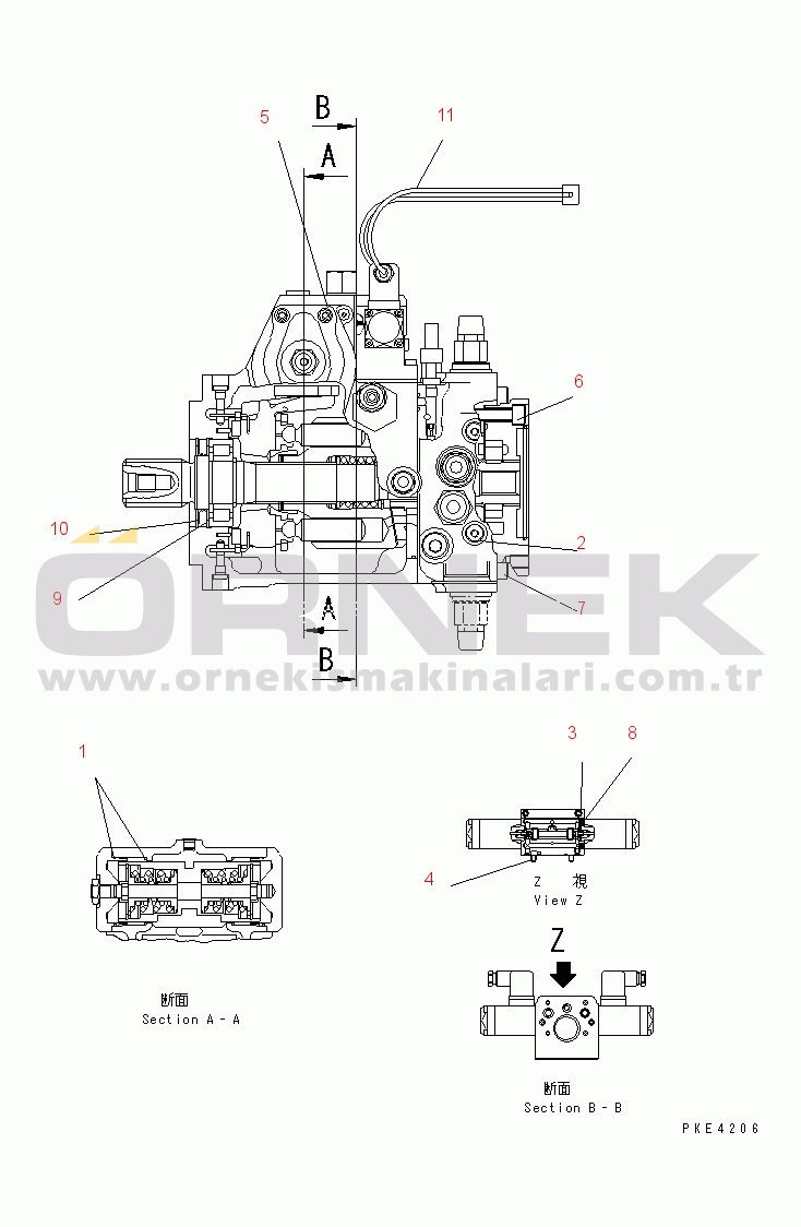 Komatsu WA80-3 S/N 10001-UP (Cab Spec.) HST PUMP (INNER PARTS¤ 4/7)(#10001-12019)