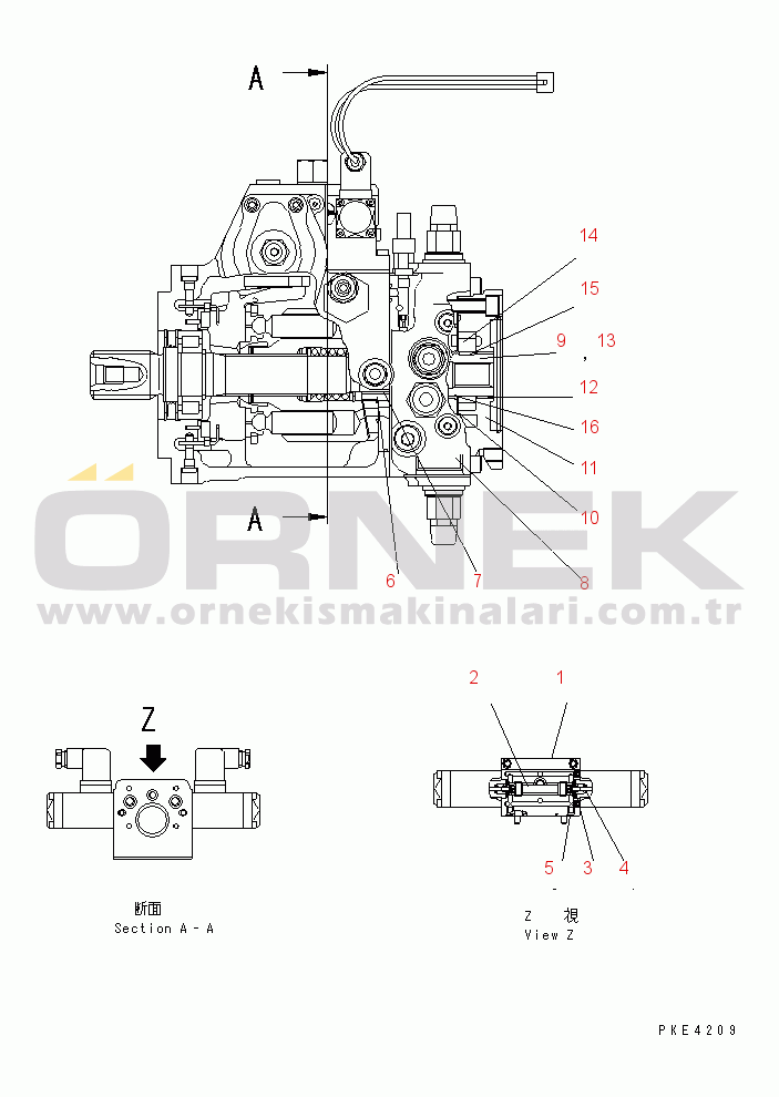 Komatsu WA80-3 S/N 10001-UP (Cab Spec.) HST PUMP (INNER PARTS¤ 7/7)(#10001-12019)