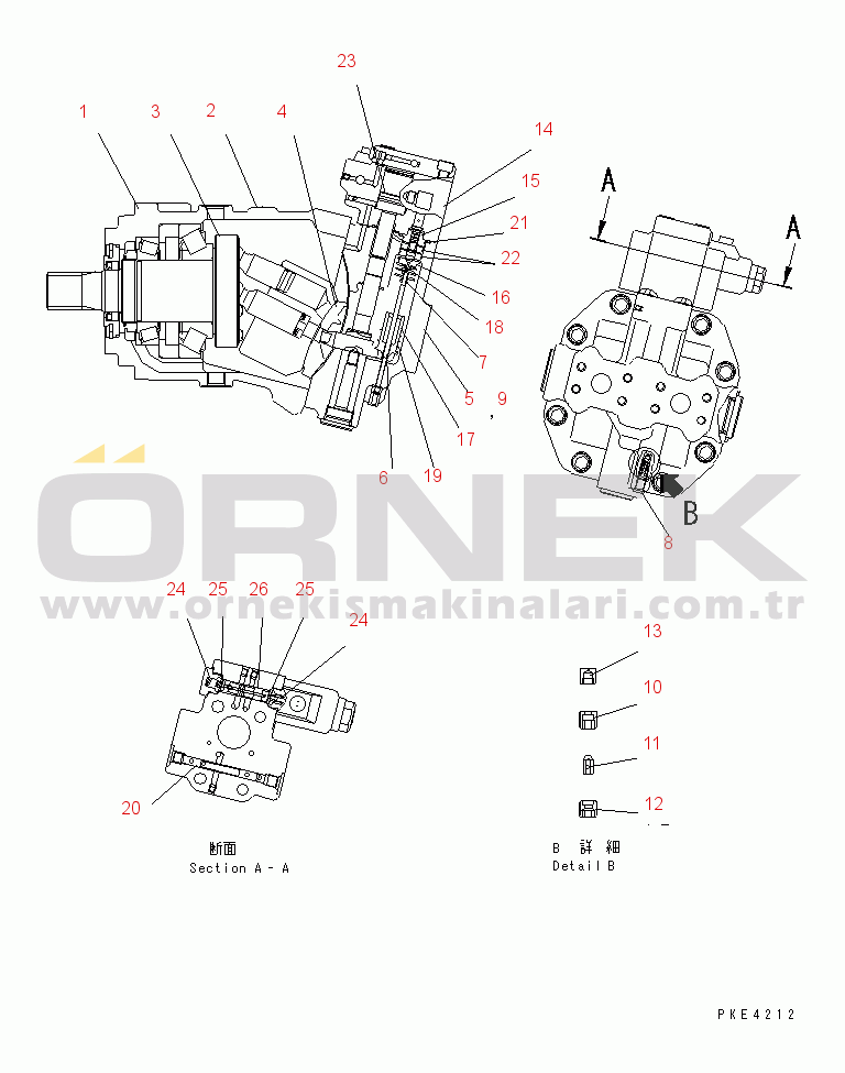 Komatsu WA80-3 S/N 10001-UP (Cab Spec.) HST MOTOR (INNER PARTS¤ 2/2)