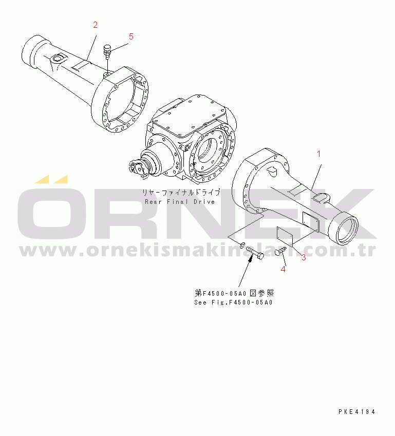 Komatsu WA80-3 S/N 10001-UP (Cab Spec.) REAR AXLE (HOUSING)