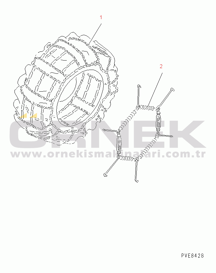 Komatsu WA80-3 S/N 10001-UP (Cab Stan.) TIRE CHAIN (TYPE-H)