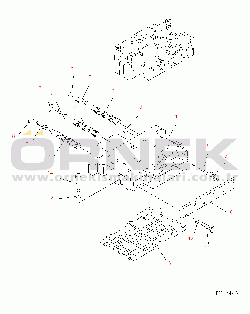 Komatsu WA800-1-13 S/N 10001-UP TRANSMISSION CONTROL VALVE (2/4)