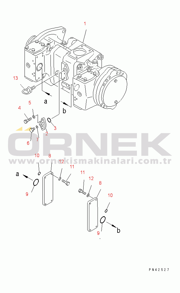 Komatsu WA800-1-13 S/N 10001-UP STEERING PUMP (1/4)
