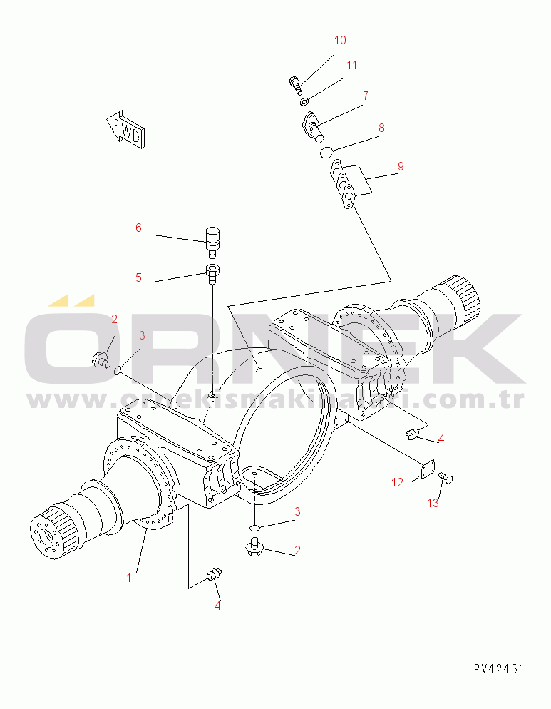 Komatsu WA800-2 S/N 10001-UP FRONT AXLE HOUSING