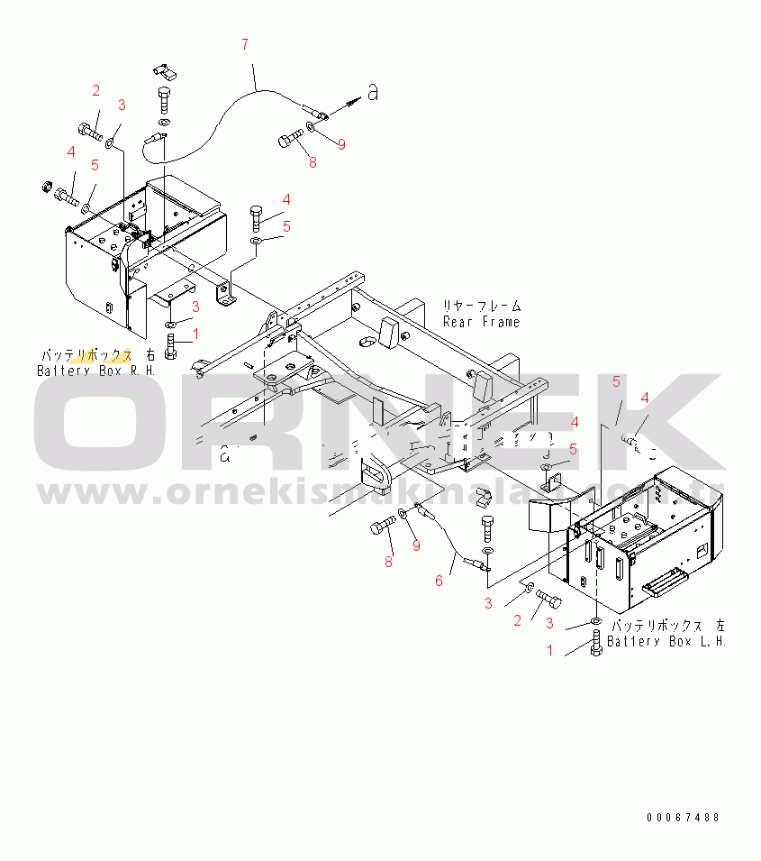 Komatsu WA800-3E0 S/N 70001-70029 (TIER 2) BATTERY MOUNTING(#70002-)