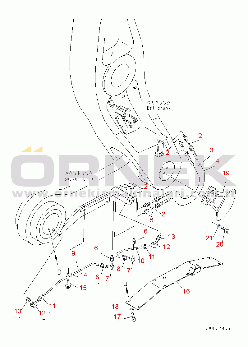 Komatsu WA800-3E0 S/N 70001-70029 (TIER 2) LIFT ARM AND BELLCRANK (AUTO GREASE) (FOR BUCKET LINK)(#70002-)