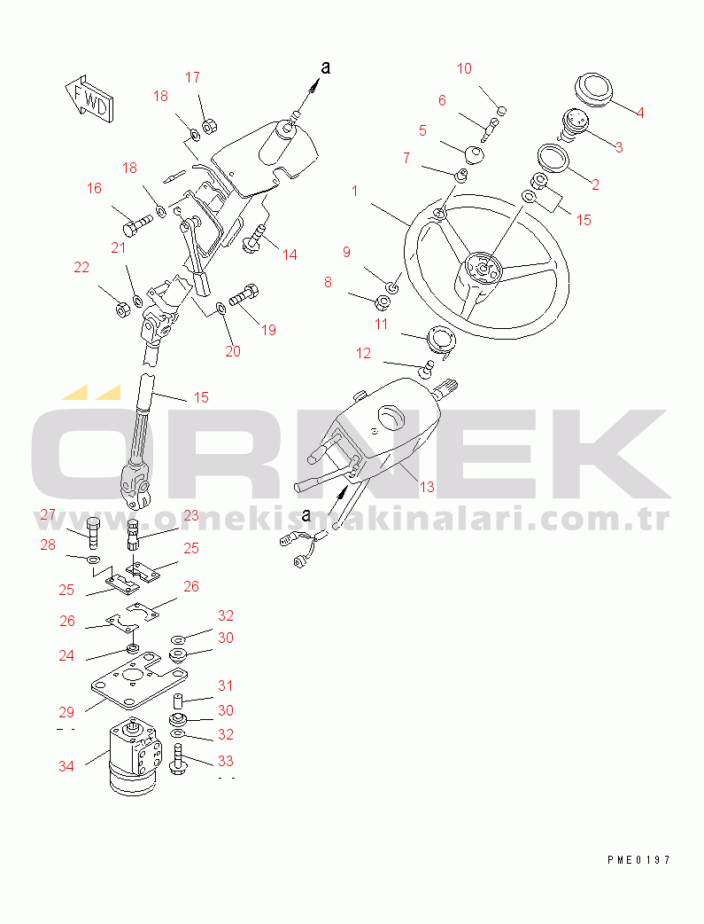 Komatsu WA900-1 S/N 10001-UP STEERING WHEEL AND TRANSMISSION CONTROL