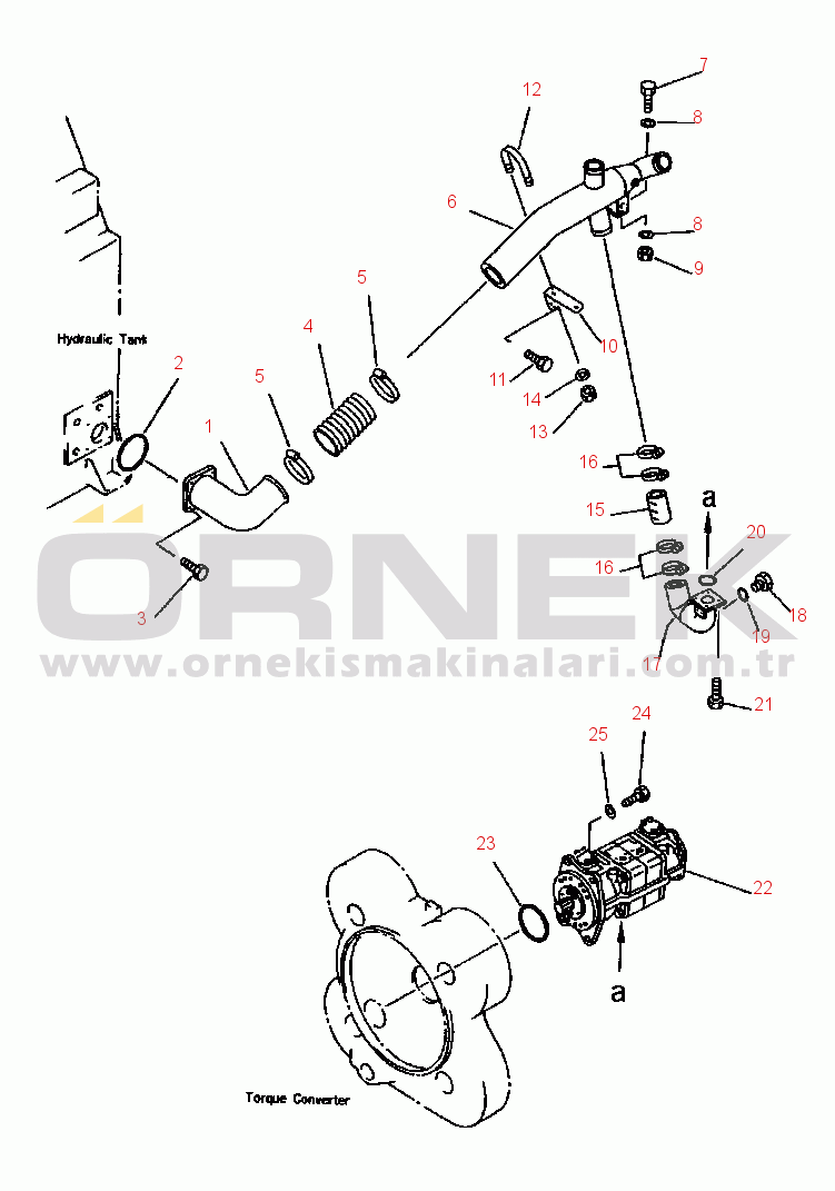 Komatsu WA900-1L S/N A20001-A20007 FIG NO. 6401 HYDRAULIC PIPING (TANK TO PUMP 1/2)