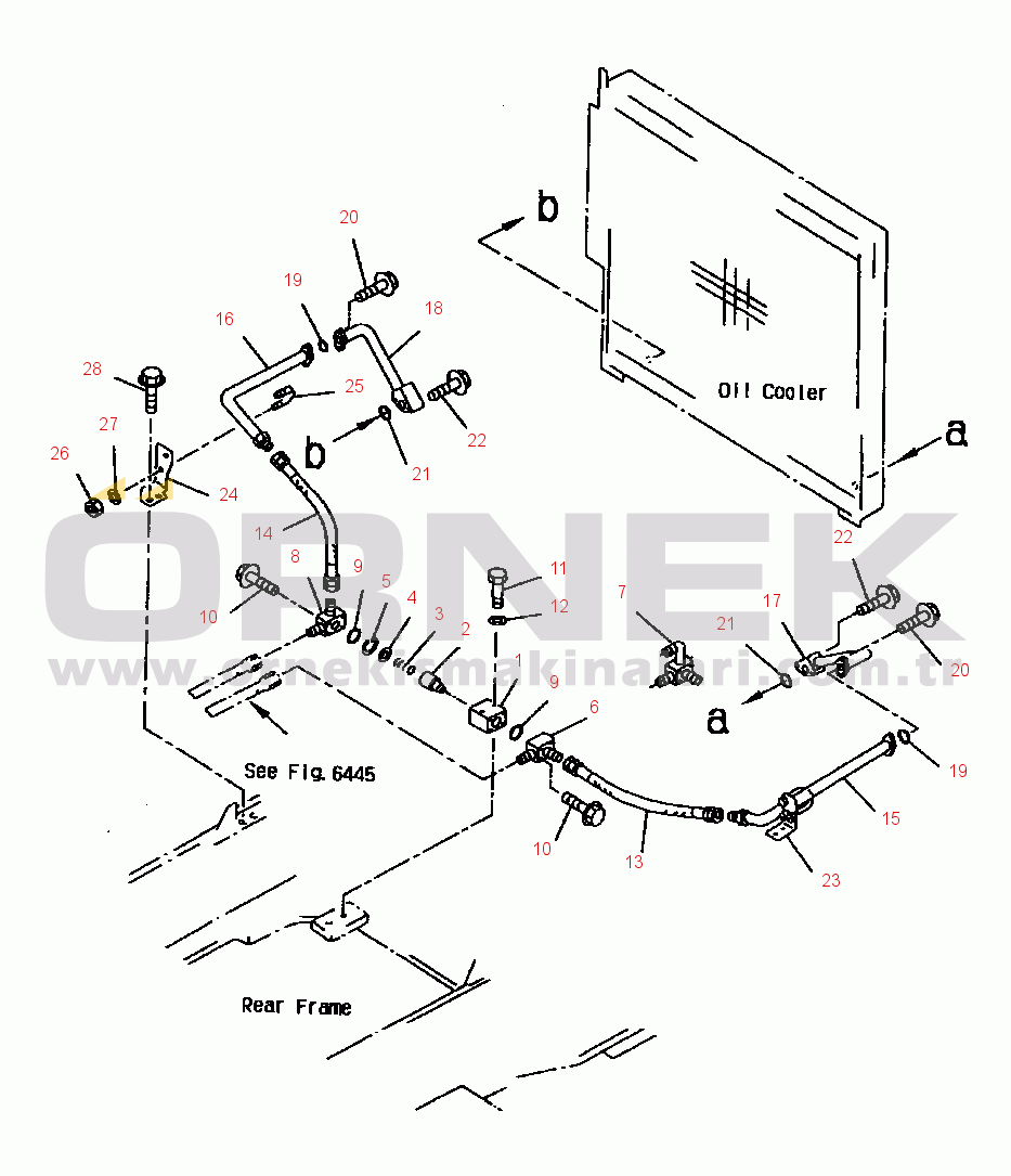 Komatsu WA900-1L S/N A20001-A20007 FIG NO. 6459 HYDRAULIC PIPING (COOLING LINE) (2/2) (FOR JOY STICK STEERING)