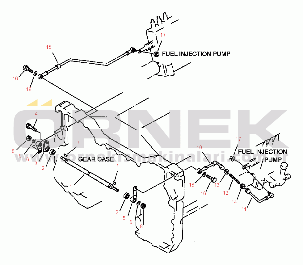 Komatsu WA900-1L S/N A20001-A20007 FIG NO. 0407 FUEL PUMP LINKAGE (1/3)