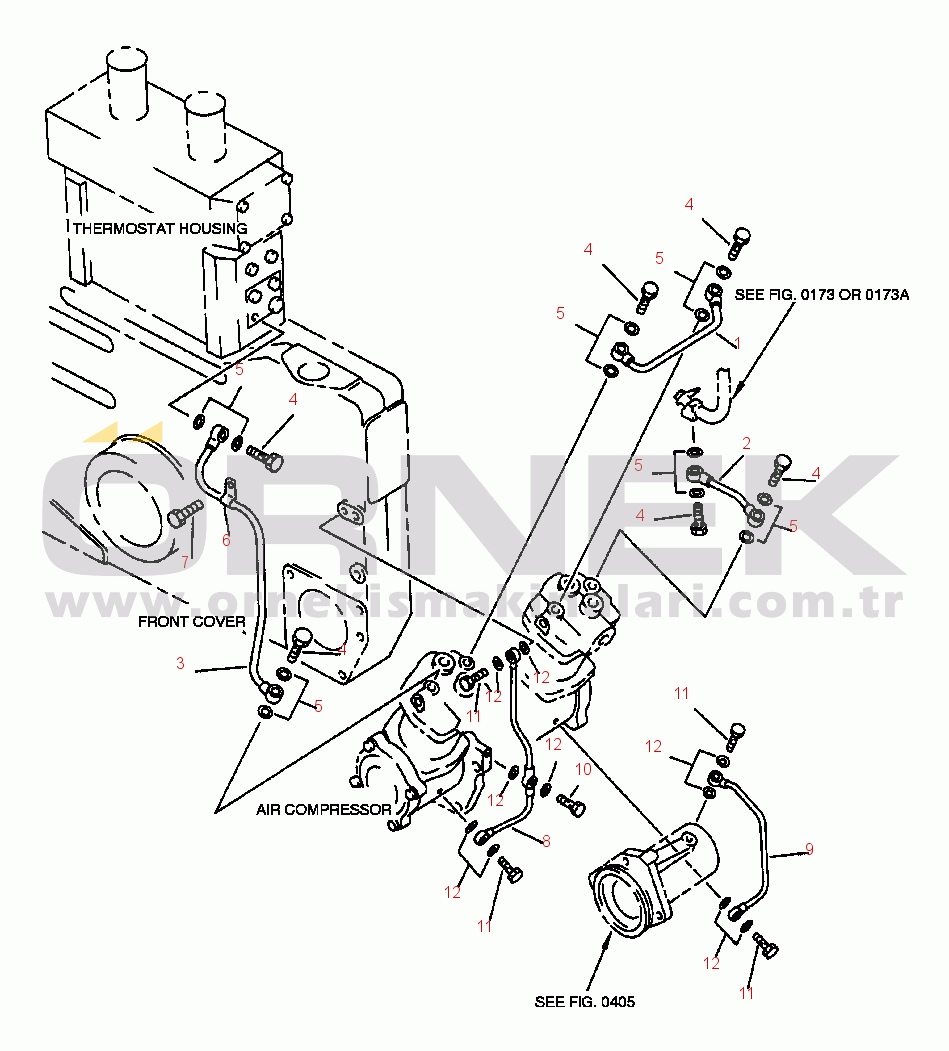 Komatsu WA900-1L S/N A20001-A20007 FIG NO. 0704 AIR COMPRESSOR PIPING (2/2)