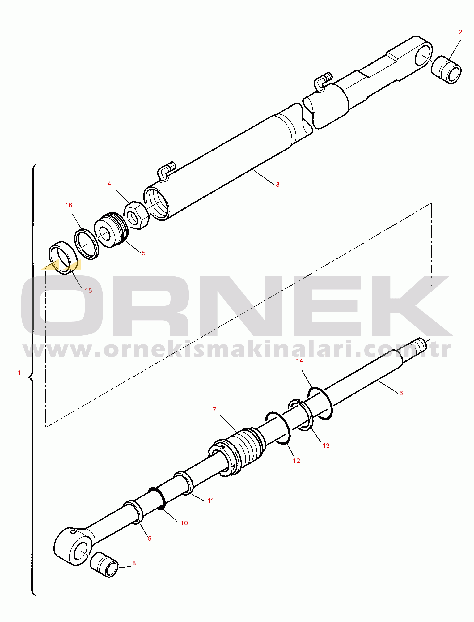 Komatsu WB140PS-2 S/N 140F50001-UP SHOVEL DUMPING CYLINDER