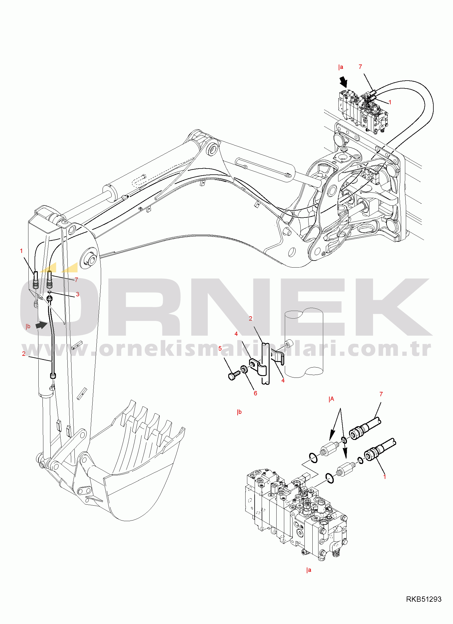 Komatsu WB97R-5E0 S/N F80003-UP HYDRAULIC PIPING (BUCKET LINE)