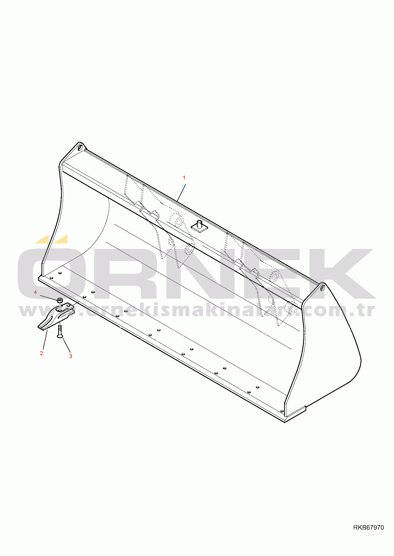Komatsu WB97R-5E0 S/N F80003-UP BUCKET (L=2320 mm) (TUV)