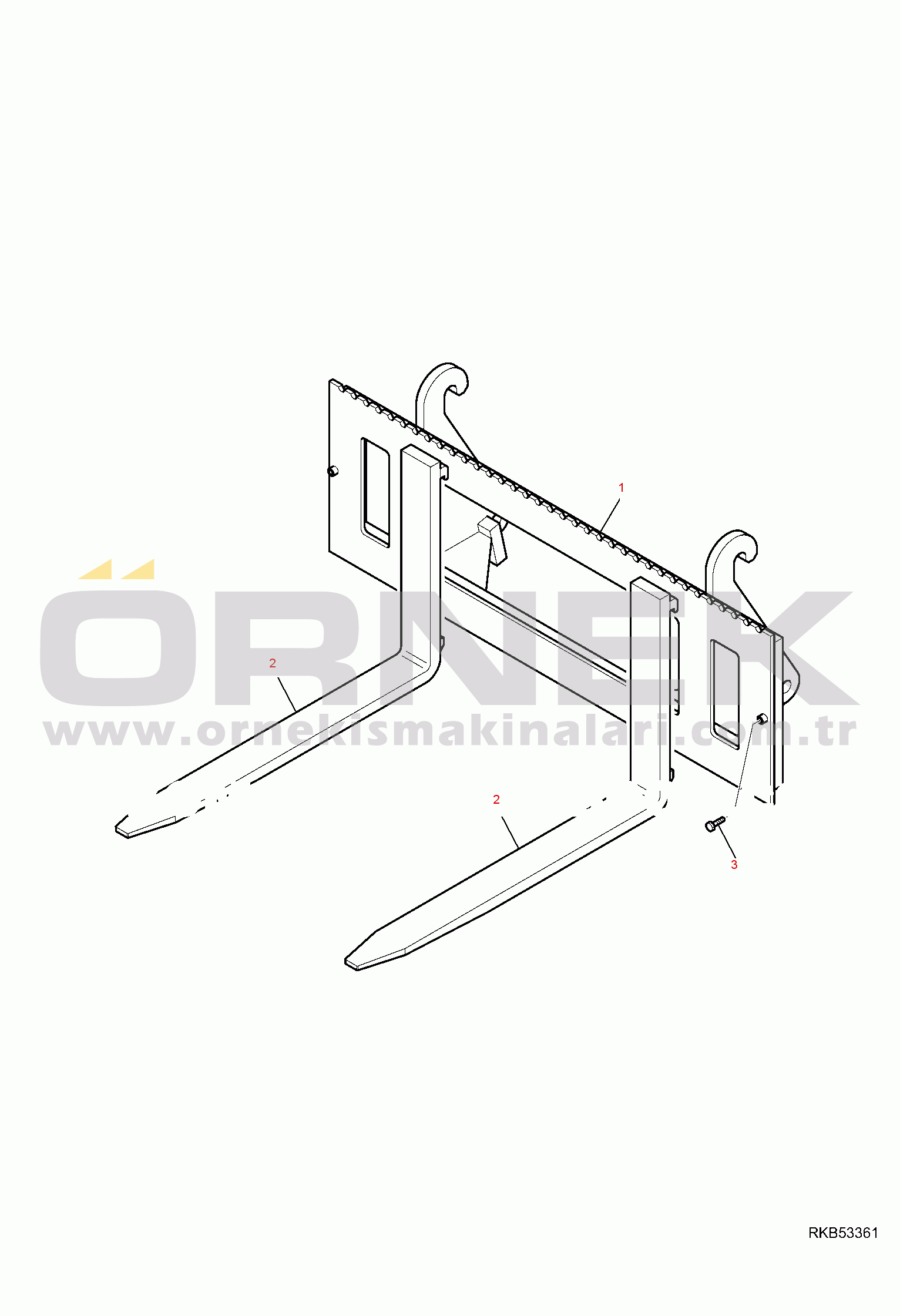 Komatsu WB97R-5E0 S/N F80003-UP FORK (1500 kg)