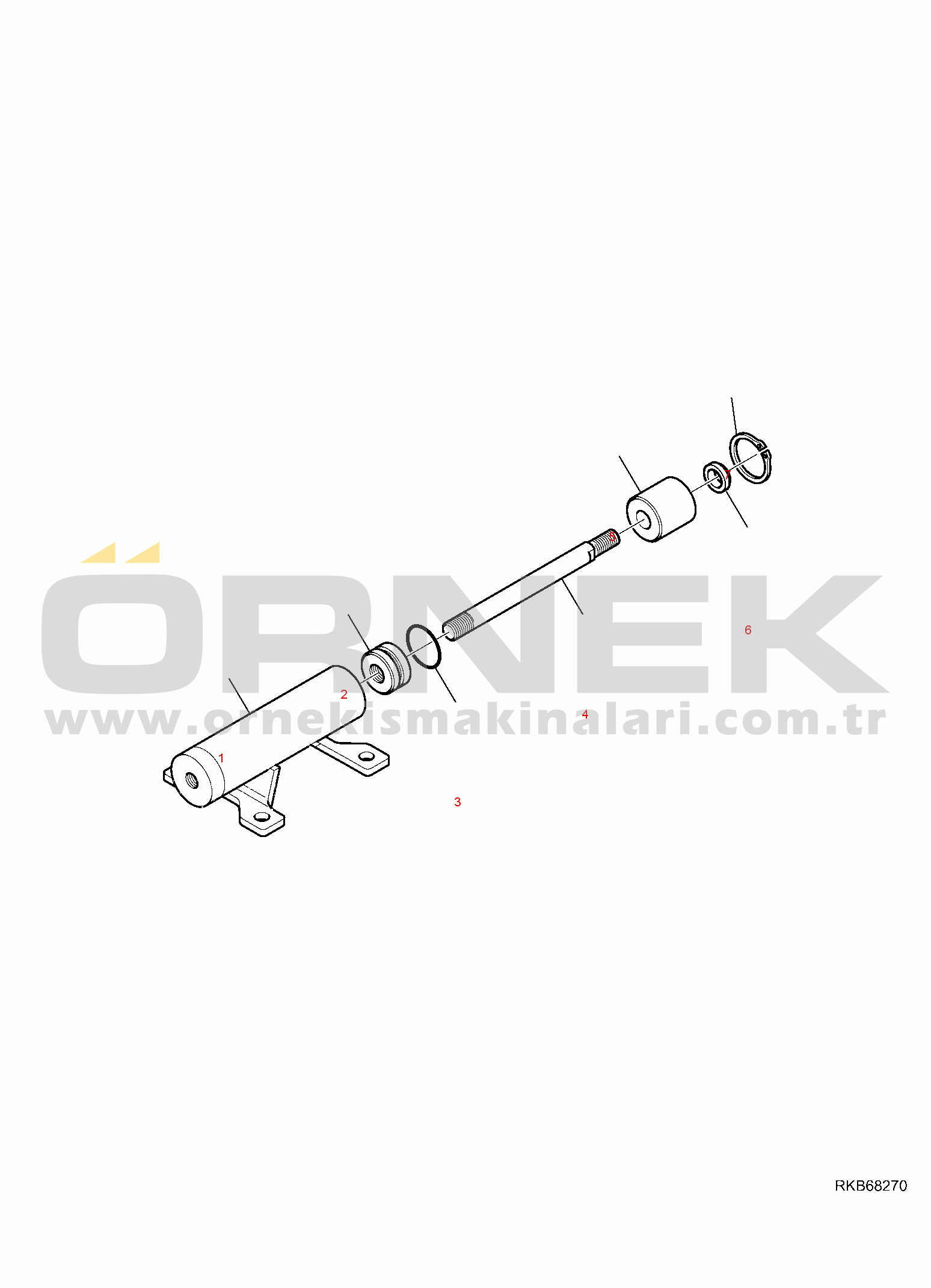 Komatsu WB97R-5E0 S/N F80003-UP BOOM LOCK CYLINDER