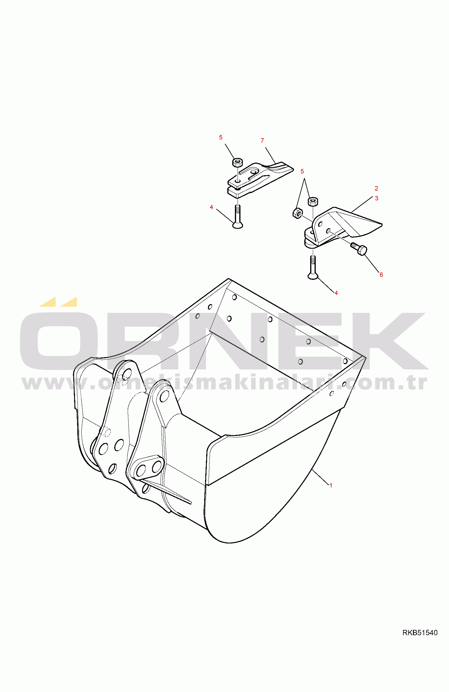 Komatsu WB97R-5E0 S/N F80003-UP BUCKET (L=700 mm)