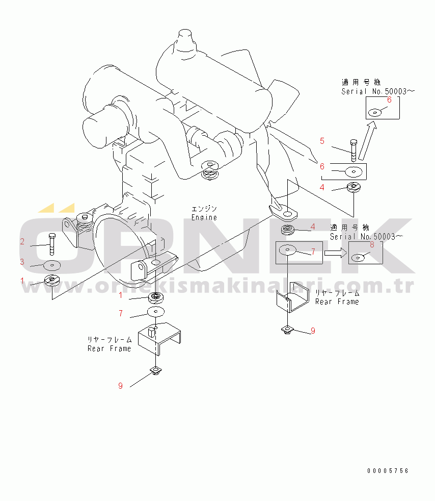 Komatsu WD500-3 S/N 50001-UP ENGINE MOUNTING