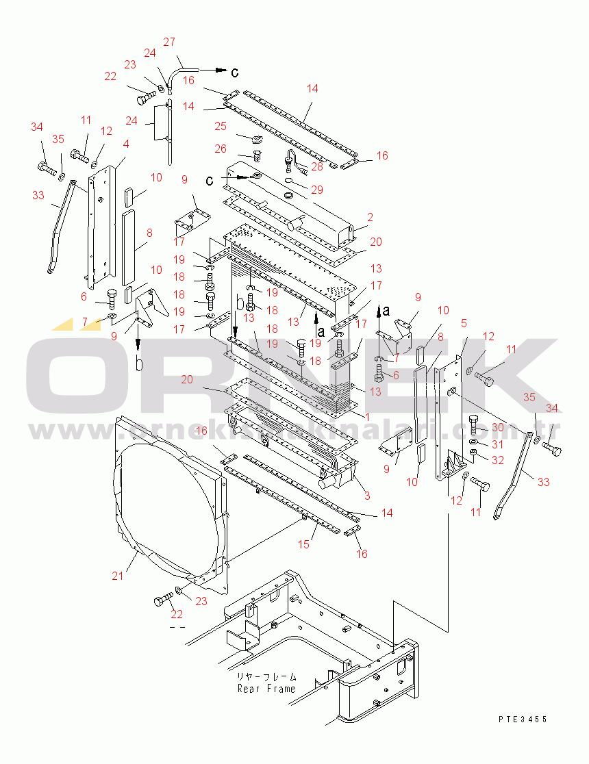 Komatsu WD500-3 S/N 50001-UP RADIATOR (RADIATOR AND MOUNTING)