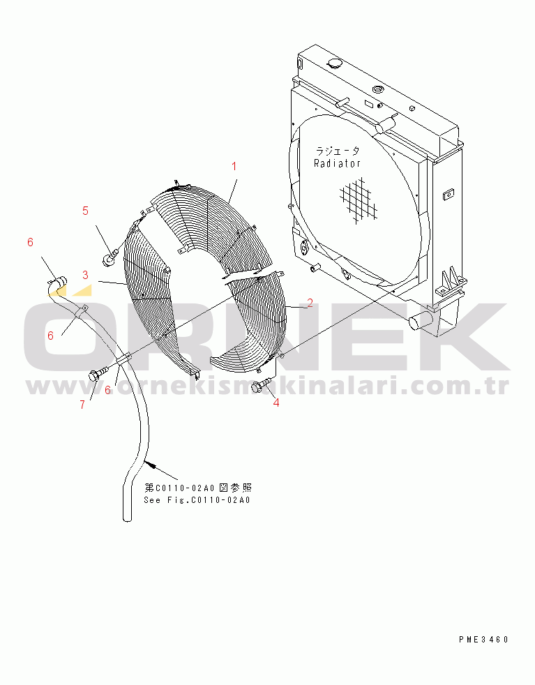 Komatsu WD500-3 S/N 50001-UP FAN GUARD (FOR RADIATOR)