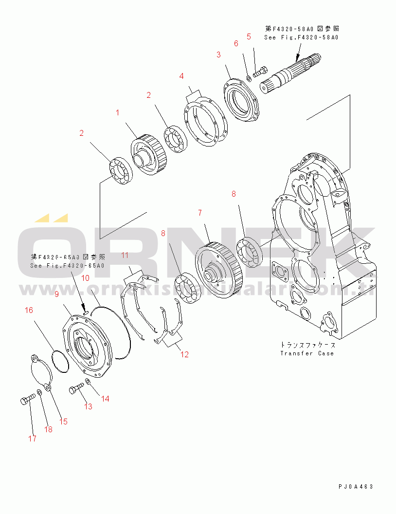 Komatsu WD500-3 S/N 50001-UP TRANSMISSION (TRANSFER) (2/3) (TRANSFER GEAR)