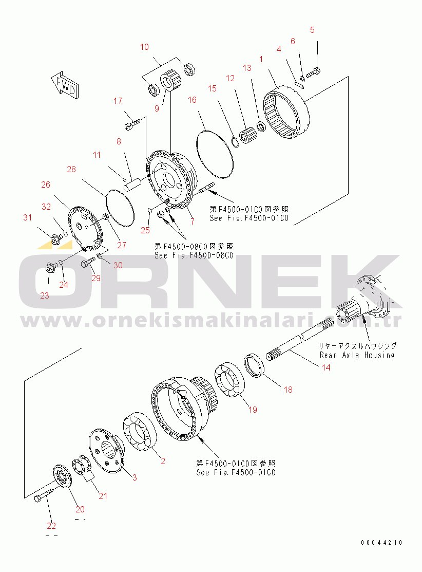Komatsu WD500-3 S/N 50001-UP REAR AXLE (FINAL DRIVE) (L.H.)(#.-)