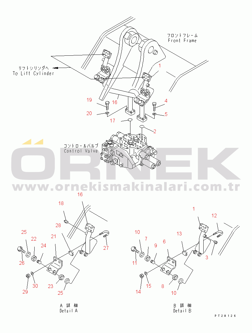 Komatsu WD500-3 S/N 50001-UP HYDRAULIC PIPING (LIFT CYLINDER LINE¤ 1/2)