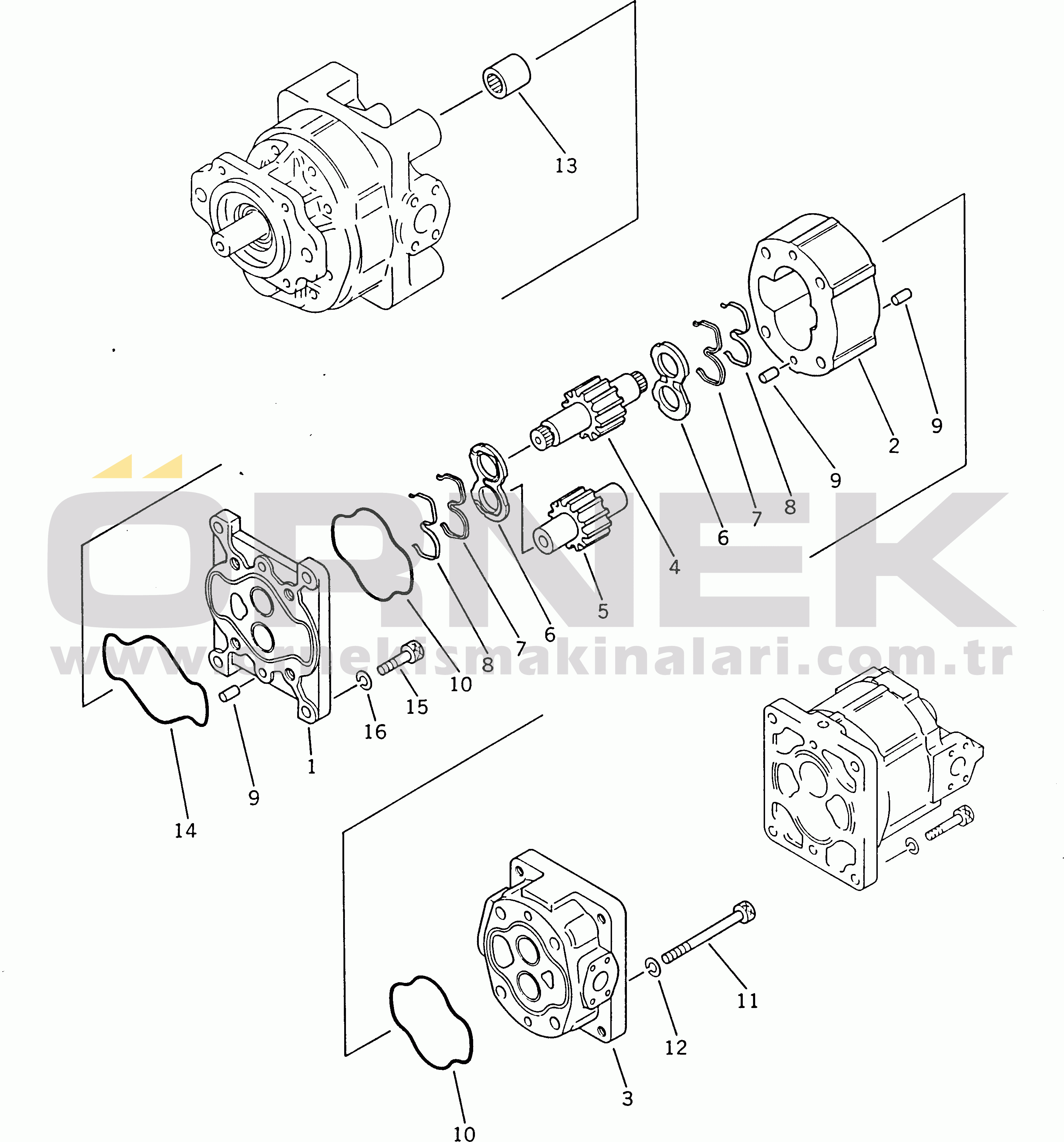 Komatsu WD600-1H S/N 10001-UP (-50cent. Stan.) HYDRAULIC PUMP (2/3)