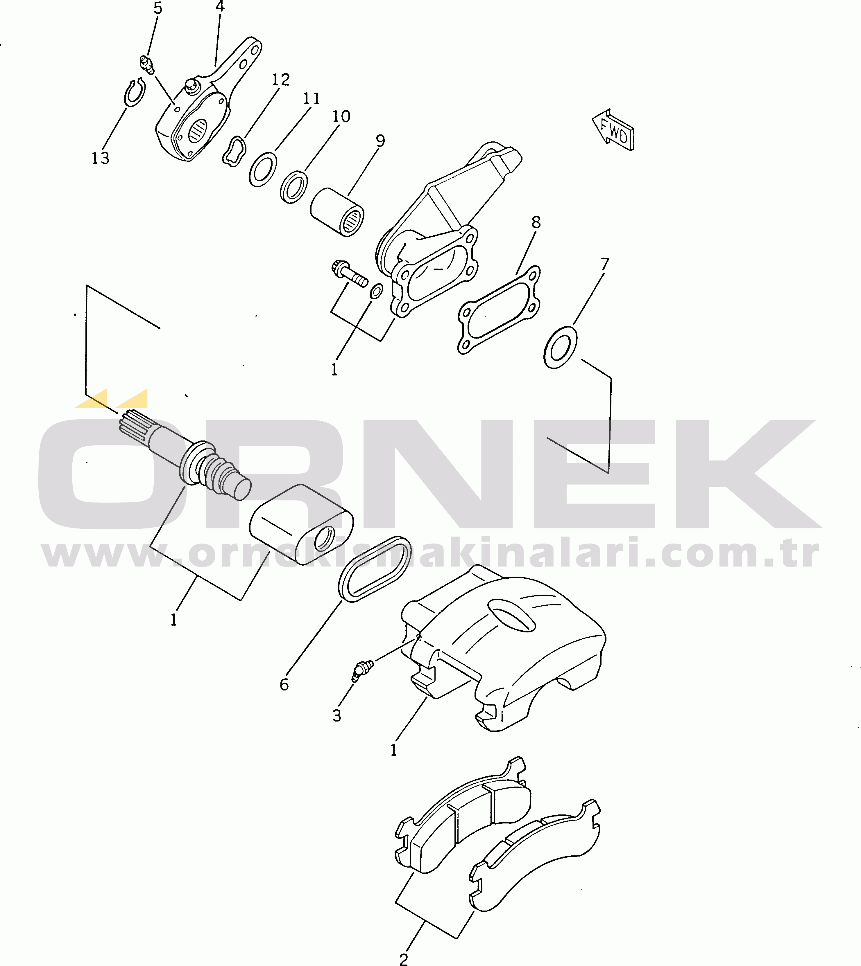 Komatsu WD600-1H S/N 10001-UP (-50cent. Stan.) PARKING BRAKE