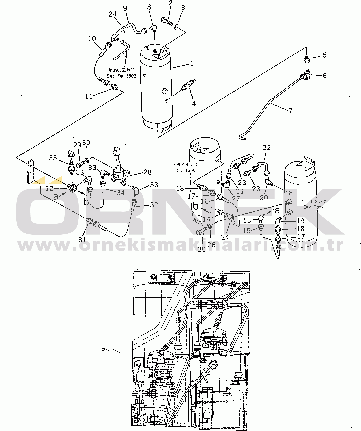 Komatsu WD600-1H S/N 10001-UP (-50cent. Stan.) AIR PIPING (2/6)
