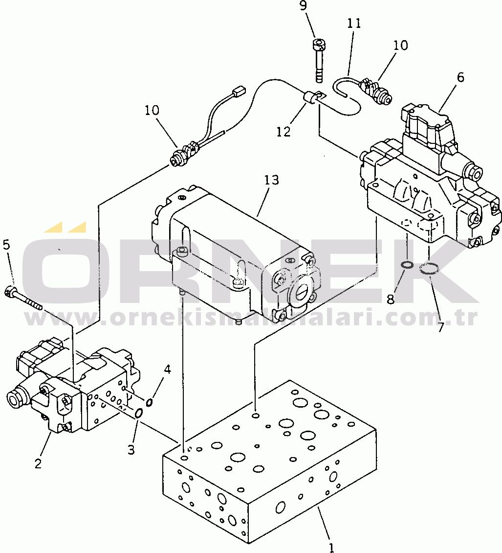 Komatsu WD600-1H S/N 10001-UP (-50cent. Stan.) HYDRAULIC CONTROL VALVE(FOR PITCH)(1/2)