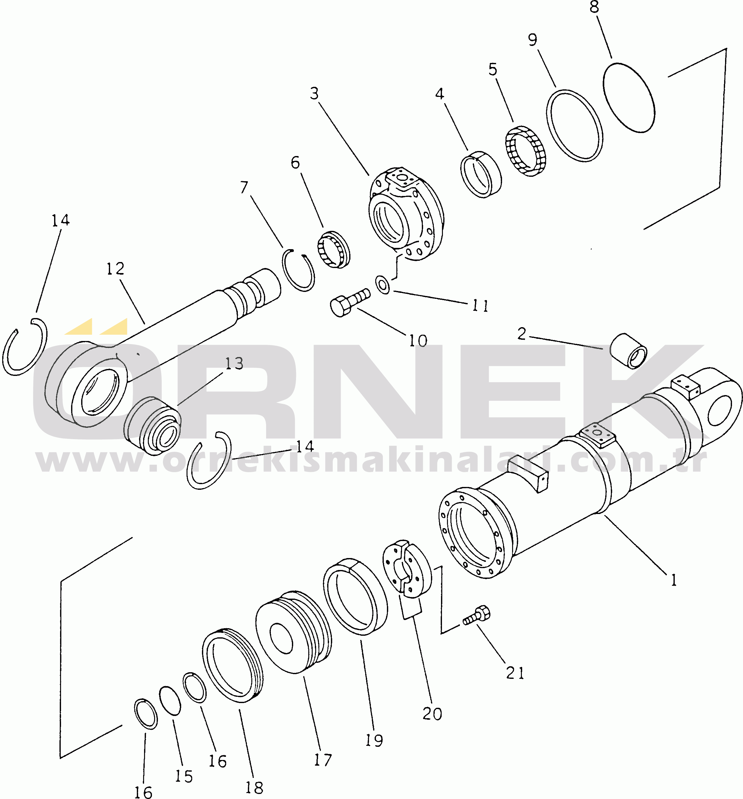 Komatsu WD600-1H S/N 10001-UP (-50cent. Stan.) TILT AND PITCH CYLINDER(#10001-10168)