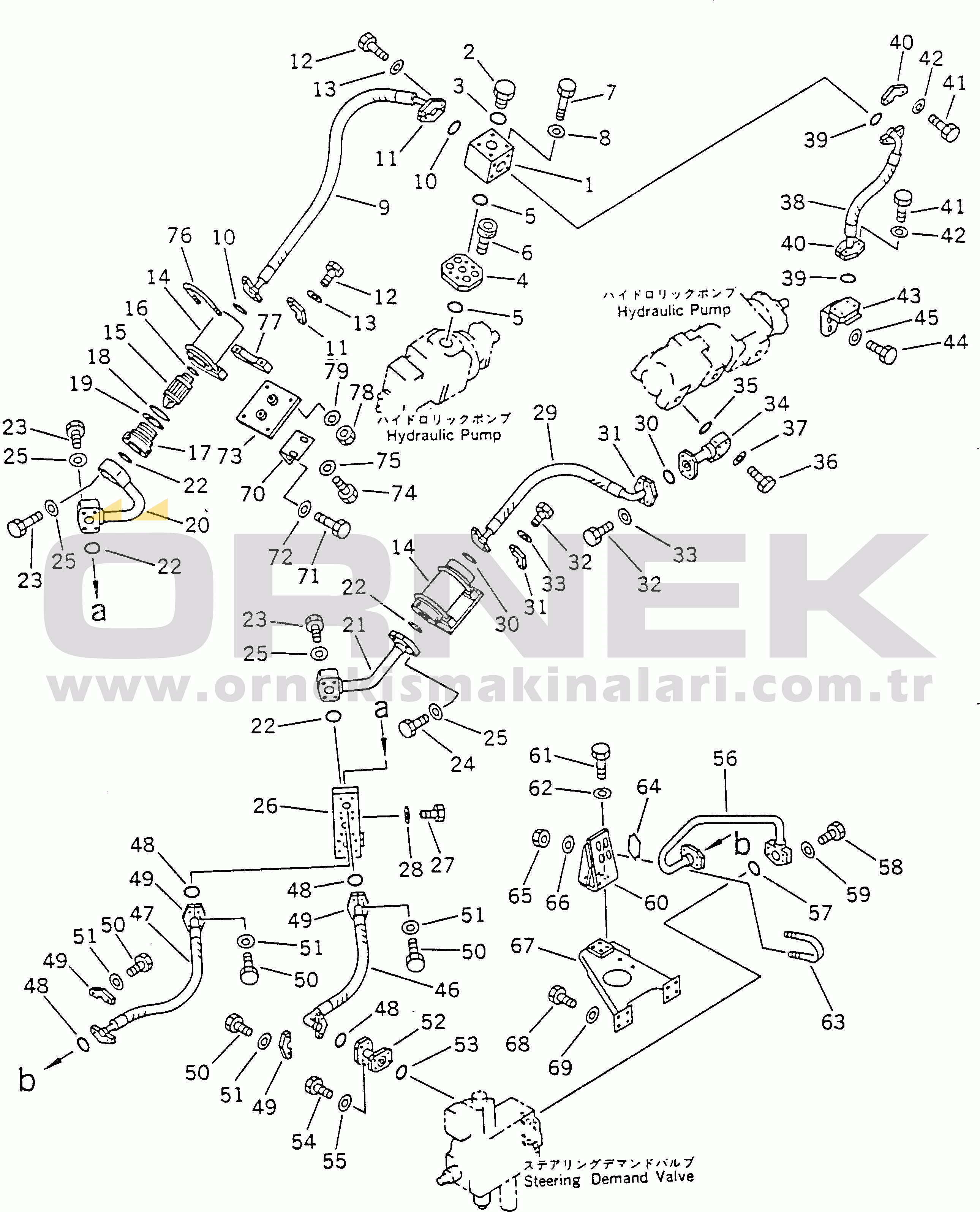 Komatsu WD600-1H S/N 10001-UP (-50cent. Stan.) HYDRAULIC PIPING (2/9)