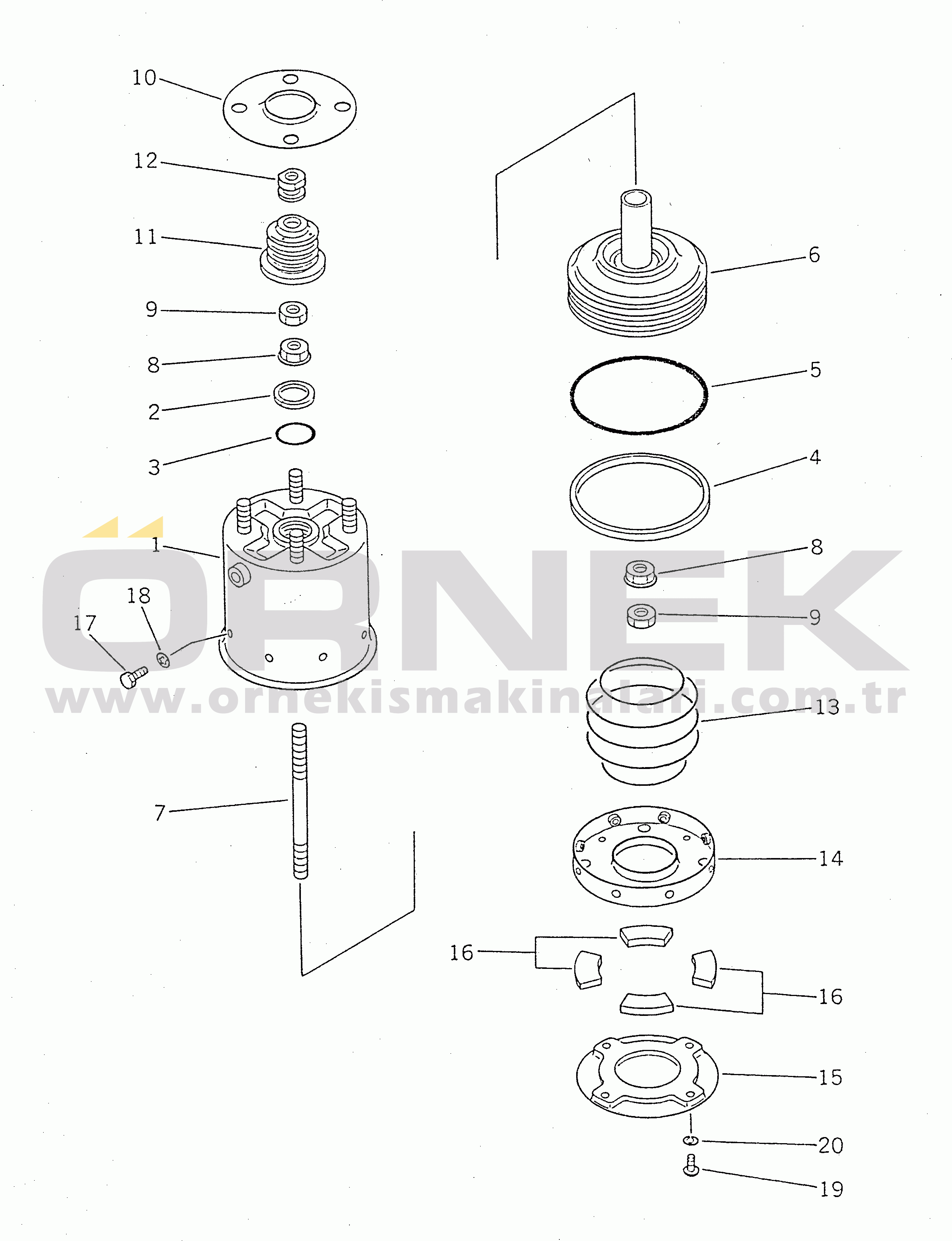 Komatsu WD600-1 S/N 10001-UP SPRING CYLINDER