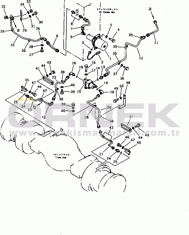 Komatsu WD600-1 S/N 10001-UP BRAKE OIL PIPING (CHAMBER TO FRONT WHEEL BRAKE)