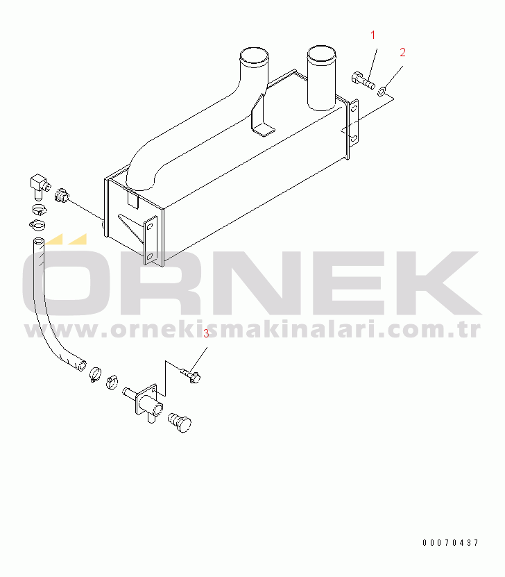Komatsu WD600-3 S/N 50001-UP RADIATOR (OIL COOLER MOUNTING PARTS)(#50093-)