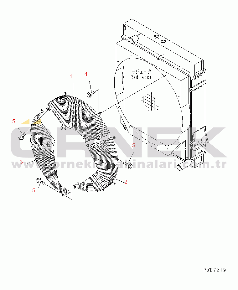 Komatsu WD600-3 S/N 50001-UP FAN GUARD (FOR RADIATOR)