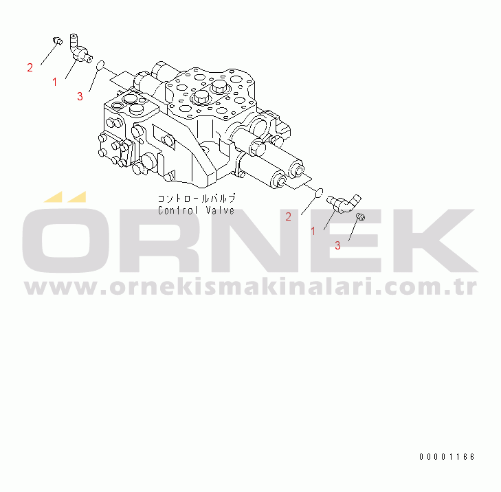 Komatsu WD600-3 S/N 50001-UP HYDRAULIC MAIN VALVE (PIPING PARTS) (-50ЯC)(#50050-50092)