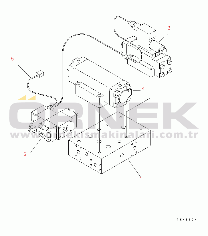 Komatsu WD600-3 S/N 50001-UP HYDRAULIC LINE (SOLENOID AND DE.CO. VALVE INNER PARTS¤ 1/2)(#50001-50092)