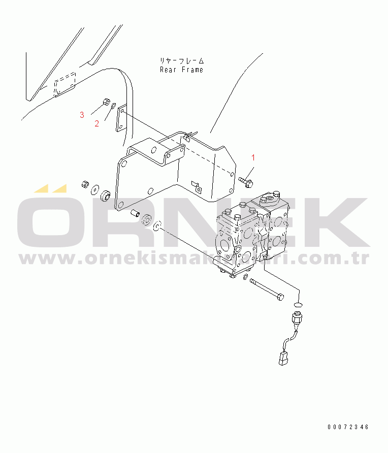 Komatsu WD600-3 S/N 50001-UP EMERGENCY STEERING PIPING (DIVERTER VALVE MOUNTING PARTS)(#50093-)