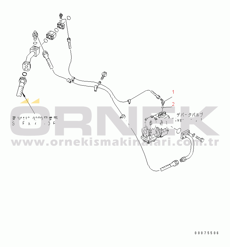 Komatsu WD600-3 S/N 50001-UP EMERGENCY STEERING PIPING (DIVERTER VALVE RELATED PARTS)(#50093-)