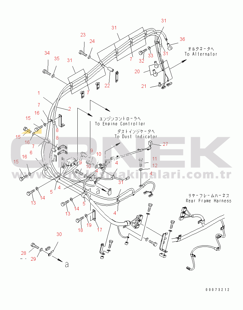 Komatsu WD600-6 S/N 55001-55003 ENGINE (ENGINE HARNESS)(#55001-)