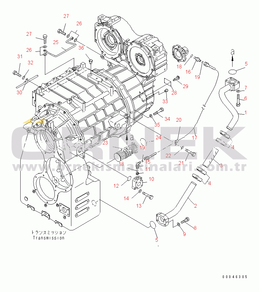 Komatsu WD600-6 S/N 55001-55003 PIPING(#55001-)