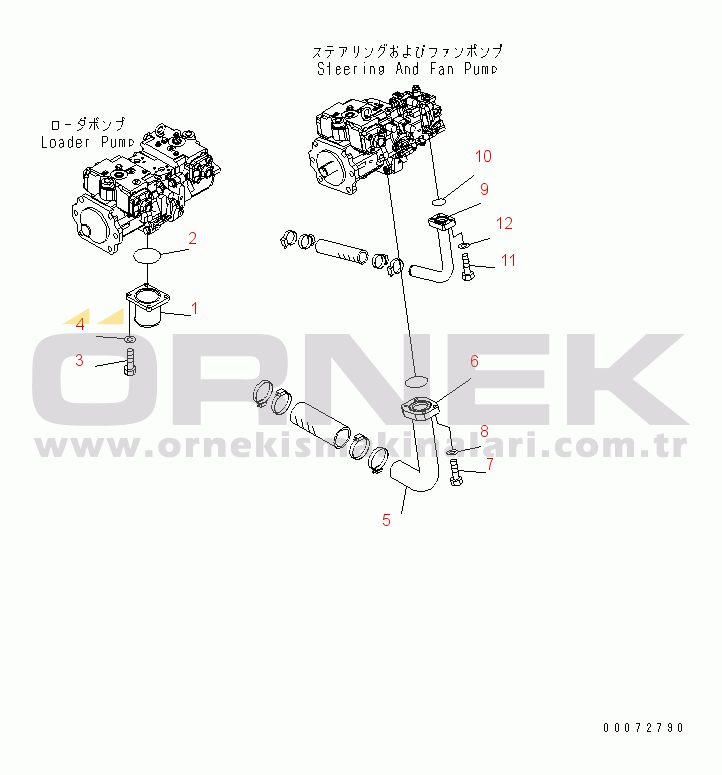 Komatsu WD600-6 S/N 55001-55003 TORQUE CONVERTER AND TRANSMISSION (SUCTION LINE) (1/2)(#55001-)