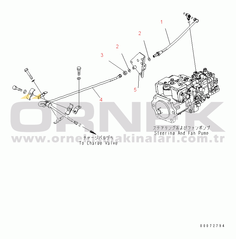 Komatsu WD600-6 S/N 55001-55003 TORQUE CONVERTER AND TRANSMISSION (PILOT LINE) (1/2)(#55001-)