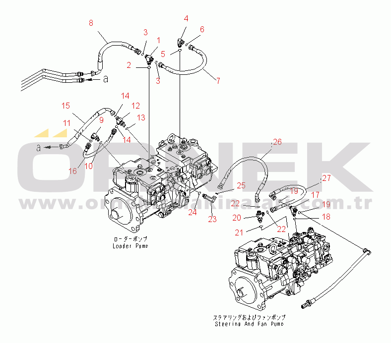 Komatsu WD600-6 S/N 55001-55003 TORQUE CONVERTER AND TRANSMISSION (PILOT LINE) (2/2)(#55001-)